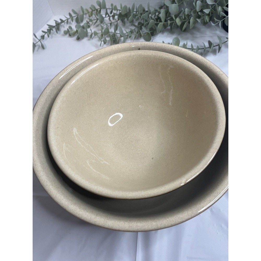Vintage Set Of 2 Denby  Bakewell 2pt +4pt Stoneware Mixing Bowl Brown England - Picture 3 of 11
